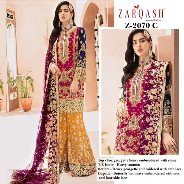 Zarqash Adan Hits 2 Fancy Georgette Embroidery Pakistani Salwar 